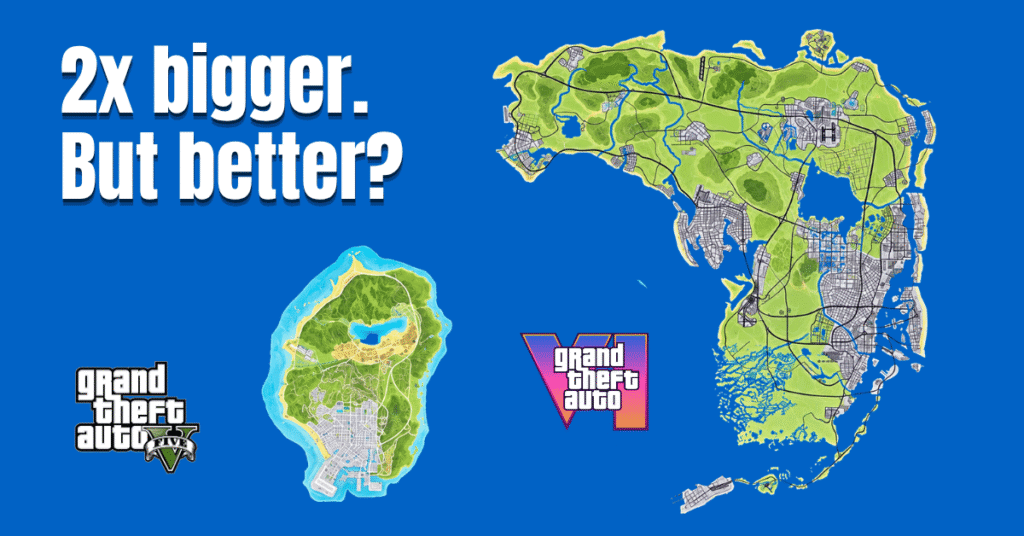 GTA 6 map vs GTA 5 map, Vice City and Los Santos compared